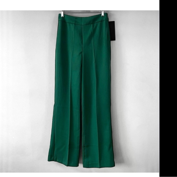 Tuckernuck Erin High Rise Wide Leg Trousers | XS | Deep Green Dress Pants NWT - Picture 5 of 7